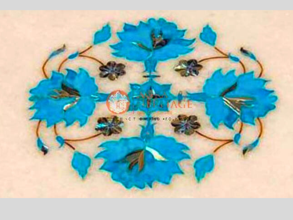 Marble Cheese Cutting Board Turquoise Inlay Floral Arts